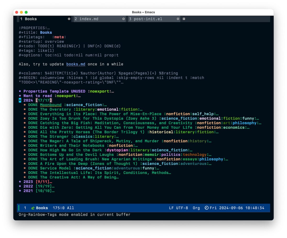 Org-rainbow-tags