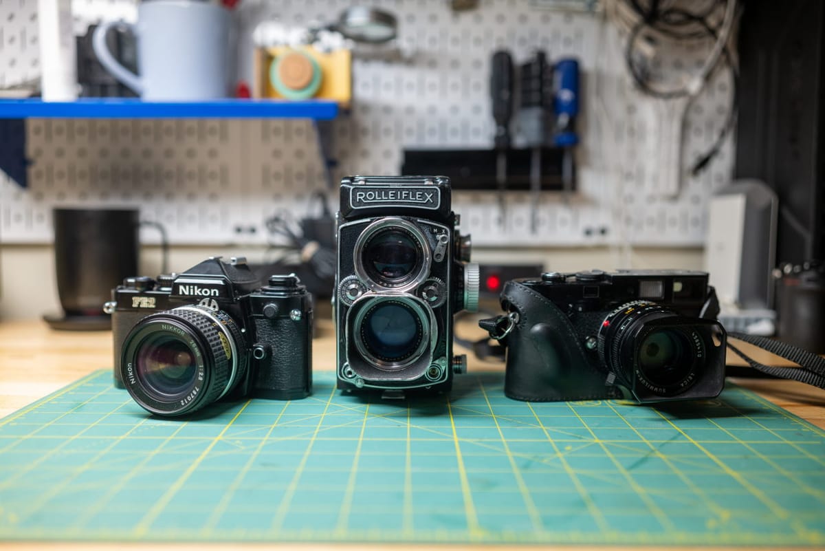 Cameras on desk