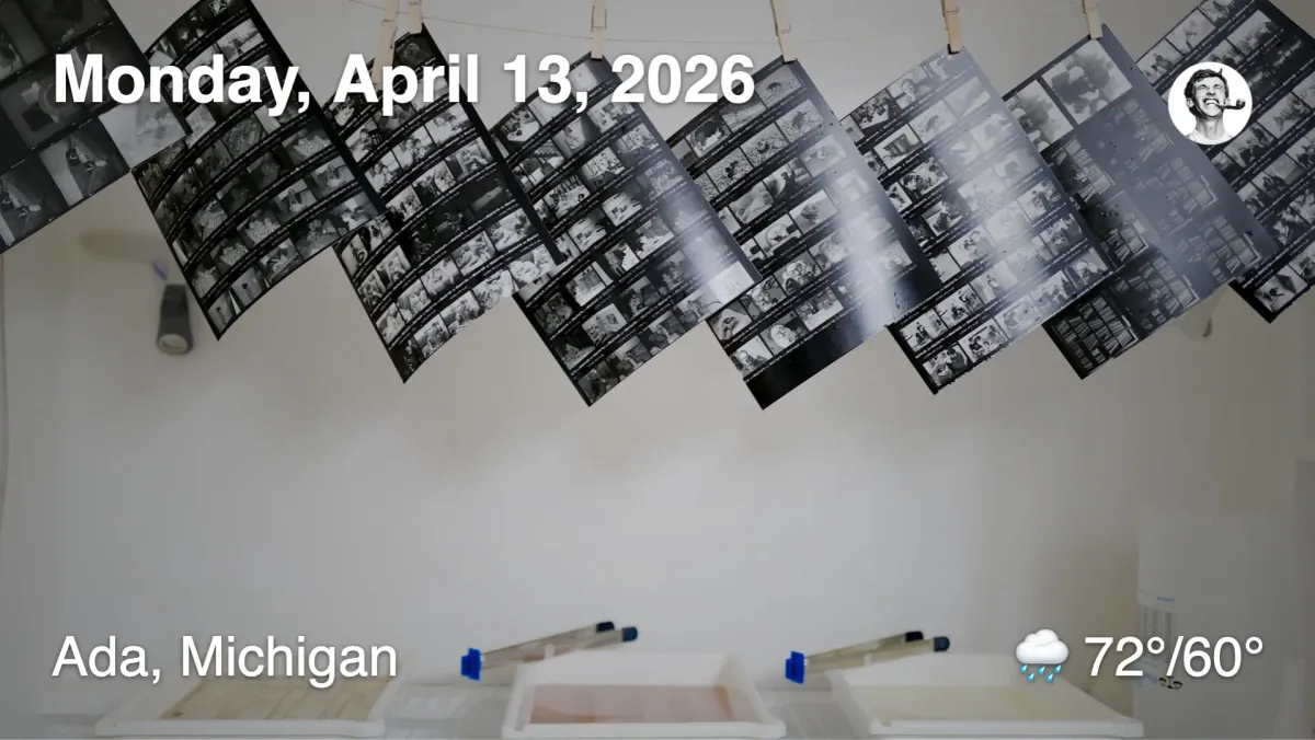 Contact sheets hanging to dry in my shower