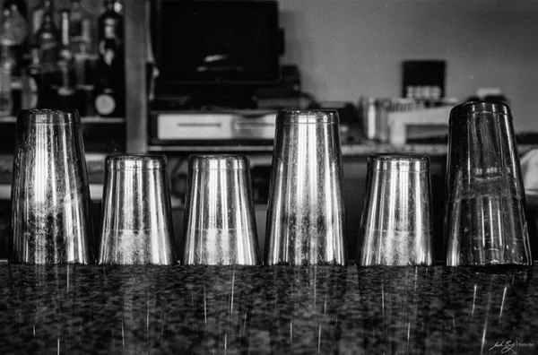 Row of drink mixing cups