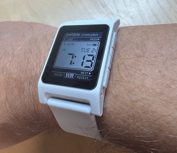 Pebble watch on my wrist
