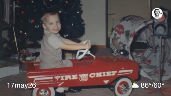 Me as child in a Fire Chief wagon